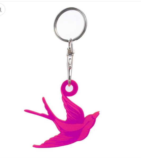 Tula Pink Acrylic Bird Keychain