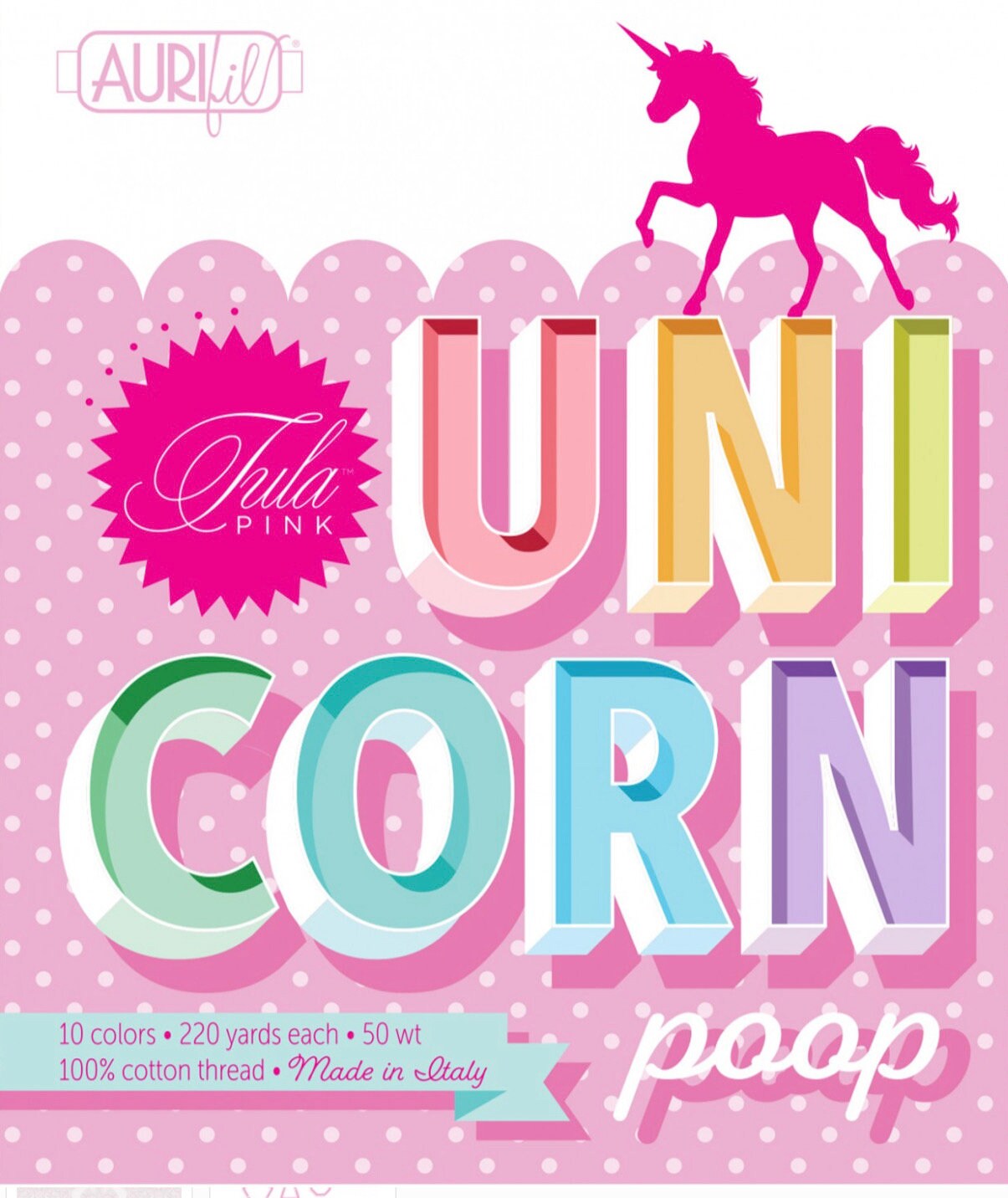 Aurifil Collection of Unicorn Poop by Tula Pink