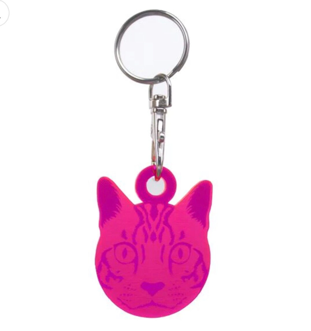Tula Pink Acrylic Cat Keychain